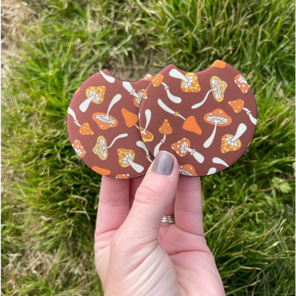 Groovy Mushroom Car Coaster Set | Car Accessories - Picture 1 of 11